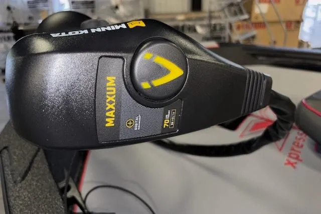 Slide: The Image of Minn Kota Maxxum trolling motor on 2026 Xpress H18 Bass boat. - 13