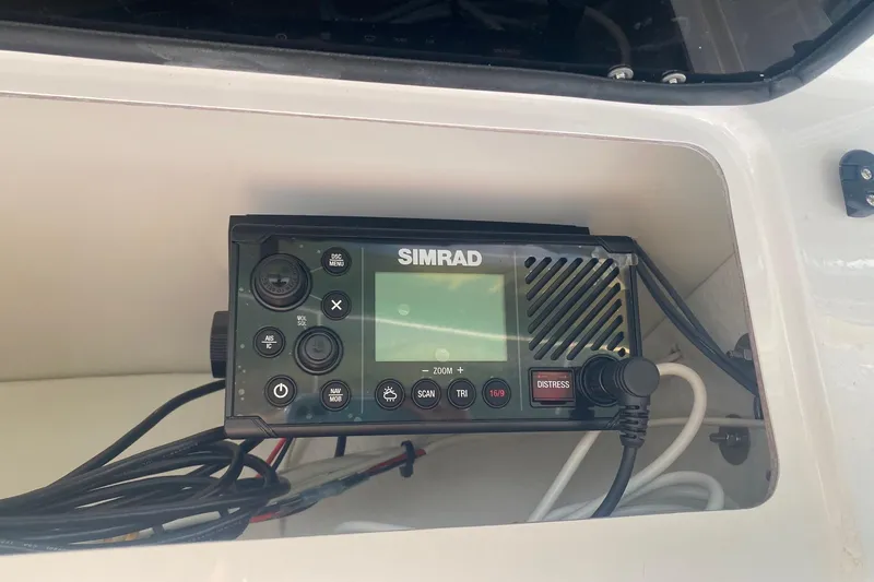 Slide: The Image of Simrad marine radio installed on a 1997 Hydra-Sports 1800 CC boat. - 9