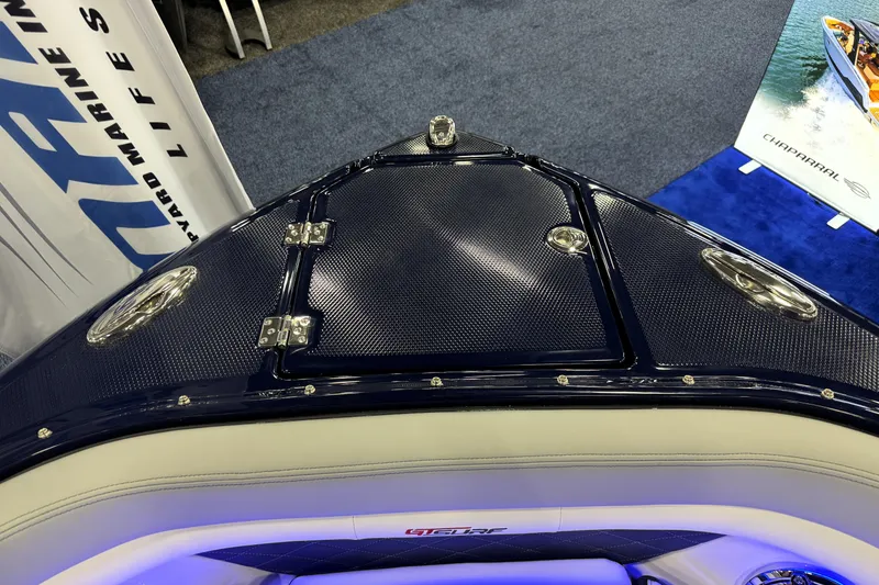 Slide: The Image of 2026 Chaparral GTS 6 boat deck with sleek design and modern features. - 26