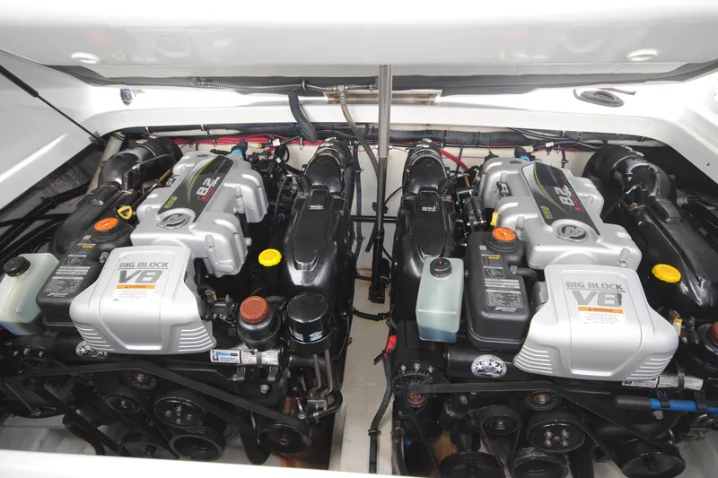 Slide: The Image of 2015 Formula 310 Bowrider engine compartment with dual V8 engines. - 25