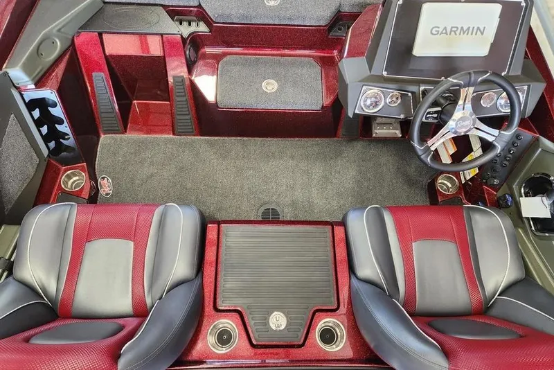 Slide: The Image of 2026 Ranger Z518 Cup-Equipped boat on trailer in showroom setting. - 8