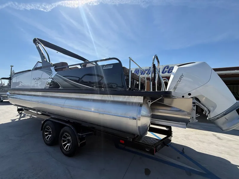 Slide: The Image of Avalon 25' LSZ Platinum Versatile Rear Bench Windshield w/ 200HP Mercury! 2026 - 13