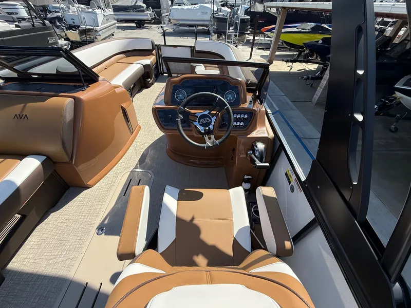 Slide: The Image of Avalon 25' LSZ Platinum Versatile Rear Bench Windshield w/ 200HP Mercury! 2026 - 14