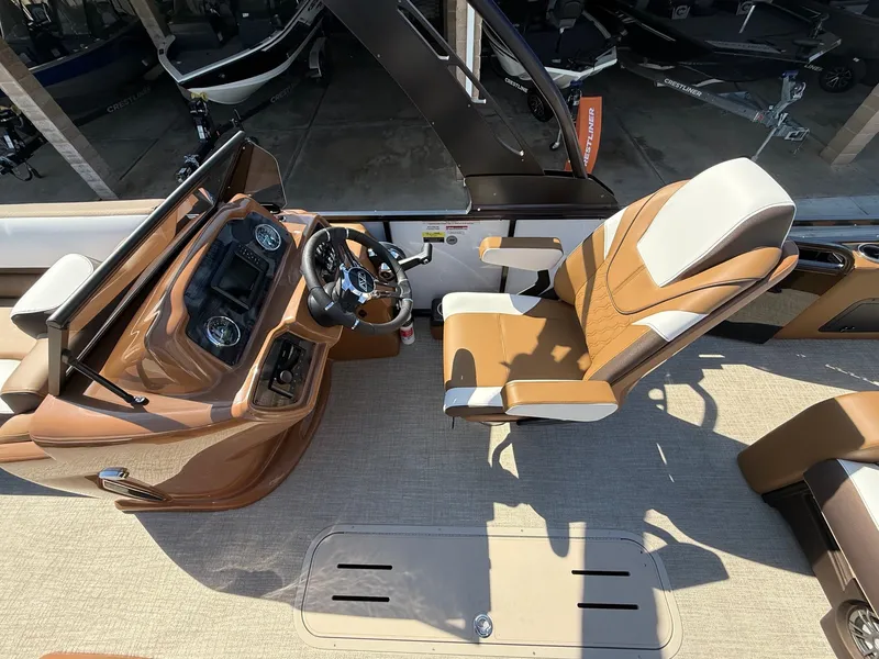 Slide: The Image of Avalon 25' LSZ Platinum Versatile Rear Bench Windshield w/ 200HP Mercury! 2026 - 15