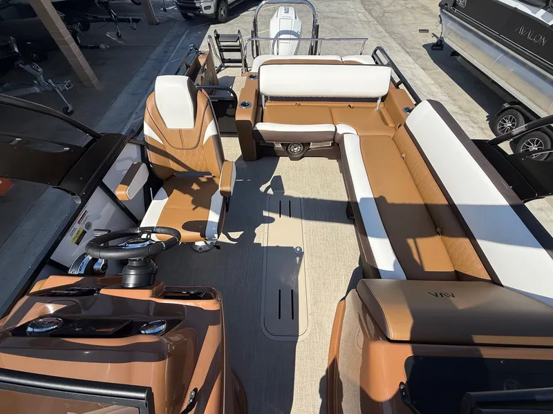 Slide: The Image of Avalon 25' LSZ Platinum Versatile Rear Bench Windshield w/ 200HP Mercury! 2026 - 6