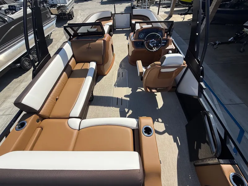 Slide: The Image of Avalon 25' LSZ Platinum Versatile Rear Bench Windshield w/ 200HP Mercury! 2026 - 8