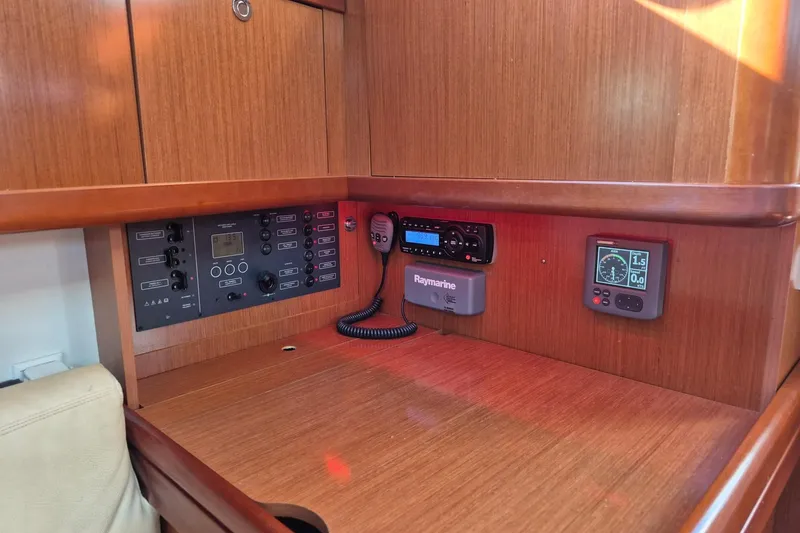 Slide: The Image of Control panel of 2011 Beneteau Oceanis 37 sailboat with navigation instruments. - 34