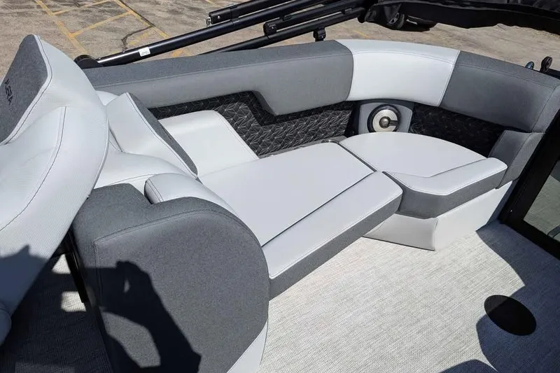 Slide: The Image of Luxurious seating on 2026 Alera M23Q boat, featuring modern design and comfortable upholstery. - 12