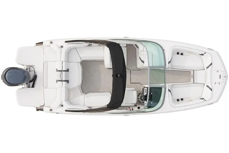 Slide: The Image of Top view of 2019 Regal 23 OBX boat with spacious seating and modern design. - 49