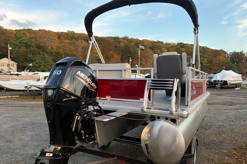 Slide: The Image of 2026 Sun Tracker Bass Buggy 16 XL Select pontoon boat with Mercury 50 engine. - 88