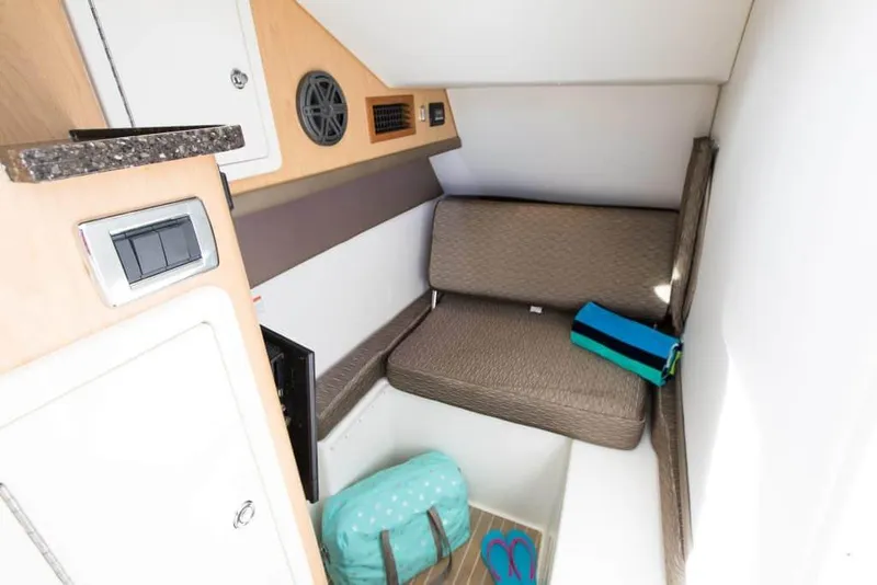 Slide: The Image of Manufacturer Provided Image: Top view blueprint of 2026 World Cat 325 DC boat layout. - 11