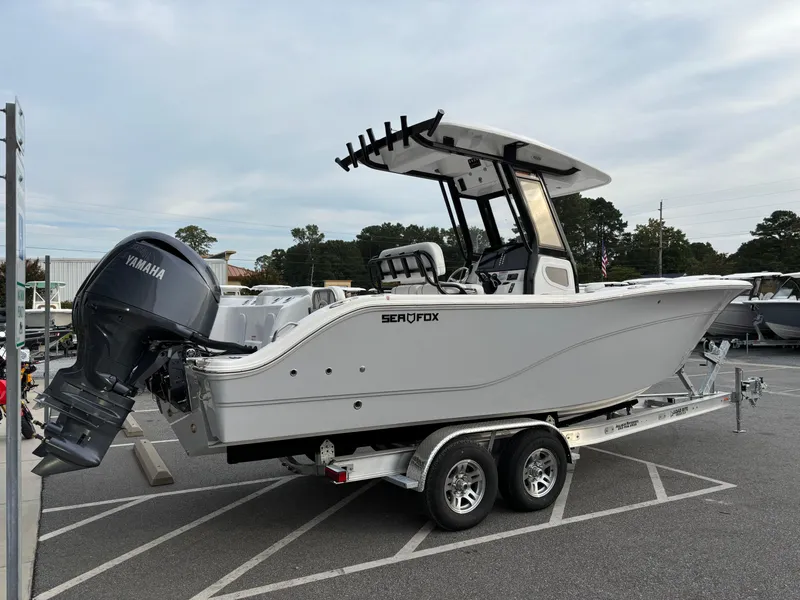 Slide: The Image of 2025 Sea Fox 268 Commander boat on trailer with Yamaha outboard motor. - 4