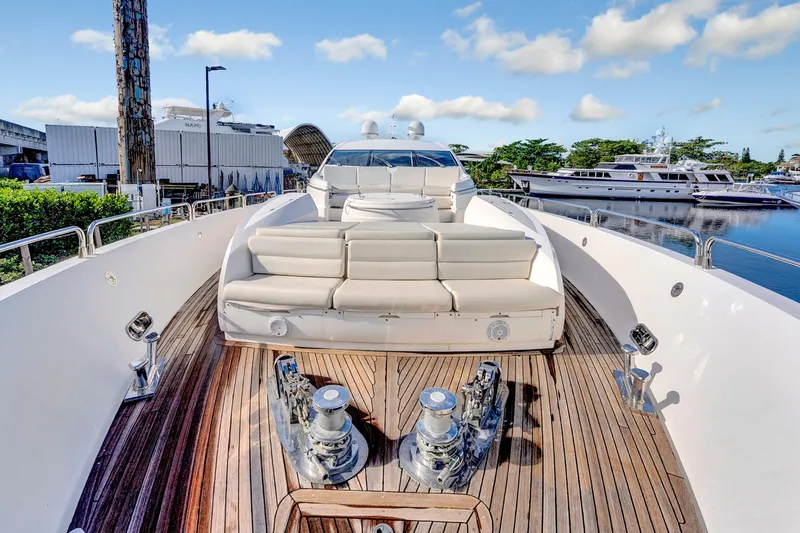 Slide: The Image of Luxurious 2007 Sunseeker Predator 108 yacht with spacious deck and elegant seating. - 40