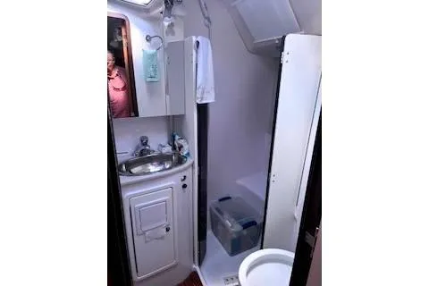 Slide: The Image of Forward head with sink, shower, and toilet. - 36
