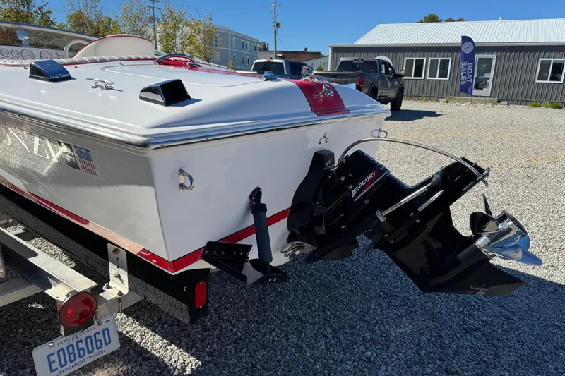 Slide: The Image of 2001 Donzi 16 Classic boat with Mercury outboard motor on trailer. - 5