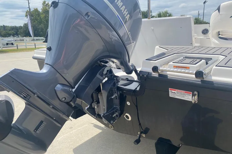 Slide: The Image of 2021 Starcraft SVX 171 OB boat with Yamaha outboard motor, rear view. - 10