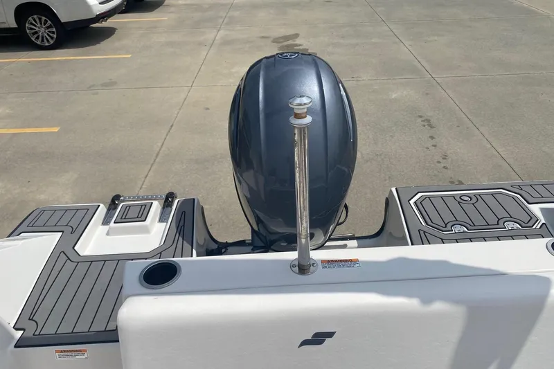 Slide: The Image of 2021 Starcraft SVX 171 OB boat with outboard motor in parking lot. - 7