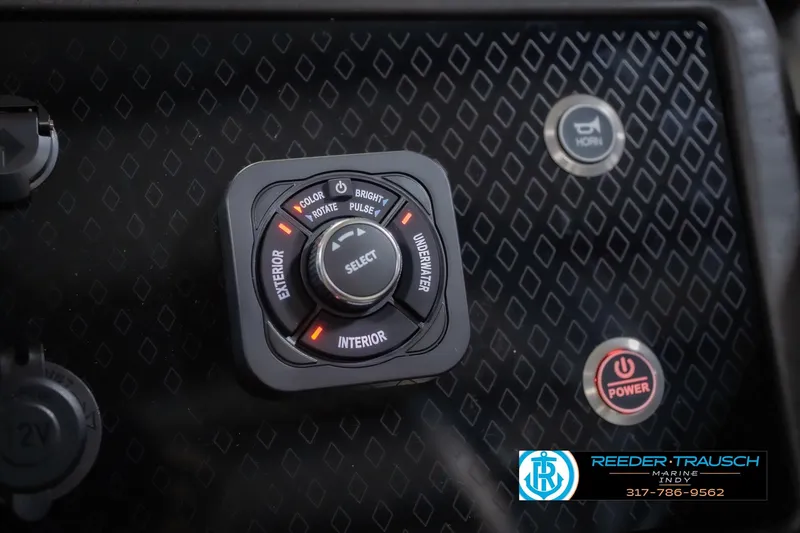 Slide: The Image of Control panel of 2026 Bennington 22 ML boat with lighting and power buttons. - 42