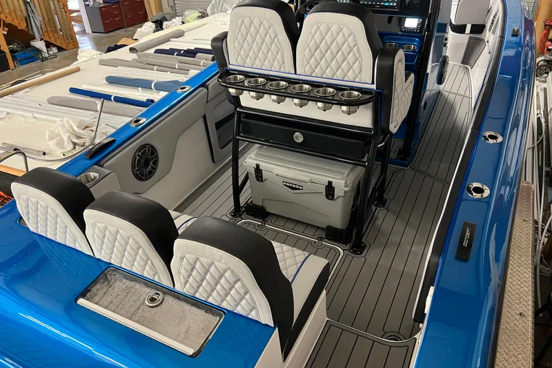 Slide: The Image of 2025 Concept 27' Open Deck boat with luxurious seating and modern design features. - 4