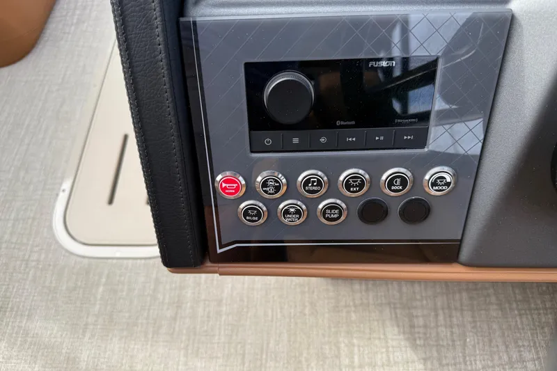 Slide: The Image of Control panel of 2026 Avalon Catalina Entertainer Funship with various function buttons. - 26