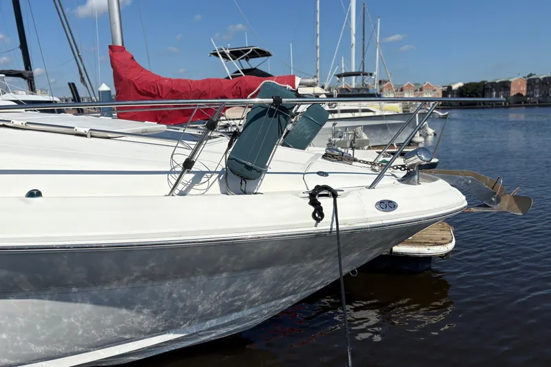 Slide: The Image of 2006 Sea Ray 320 Sundancer docked at marina on a sunny day. - 7