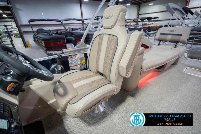 Slide: The Image of 2026 Bennington 26 MSL boat interior with luxurious seating and modern design. - 29