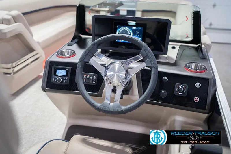 Slide: The Image of Steering console of 2026 Bennington 26 MSL boat with modern controls and display. - 39