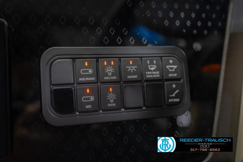 Slide: The Image of Control panel of 2026 Bennington 26 MSL boat with various function buttons. - 43