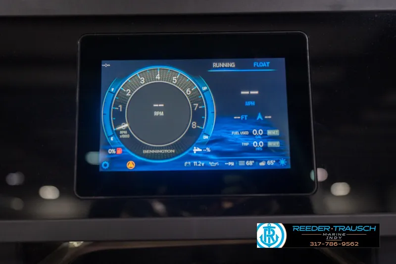 Slide: The Image of Digital dashboard display of 2026 Bennington 26 MSL boat, showing RPM and navigation data. - 44