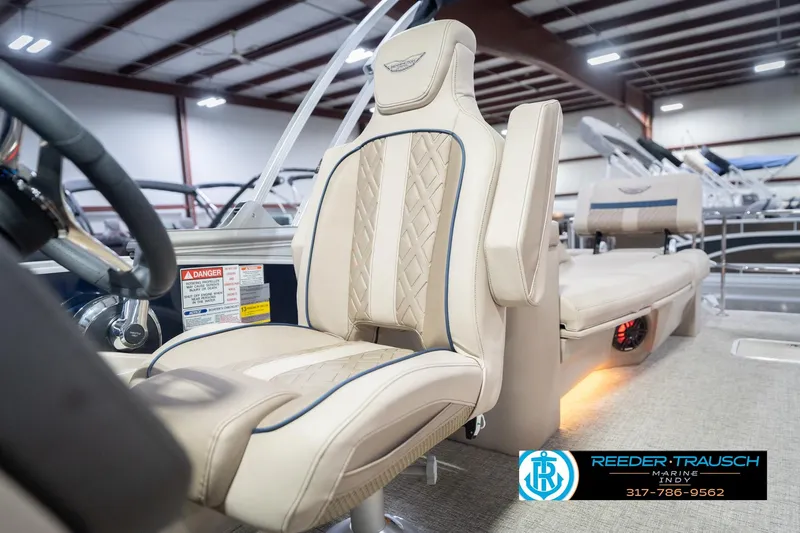 Slide: The Image of 2026 Bennington 26 MSL boat interior with luxurious seating and modern design. - 47