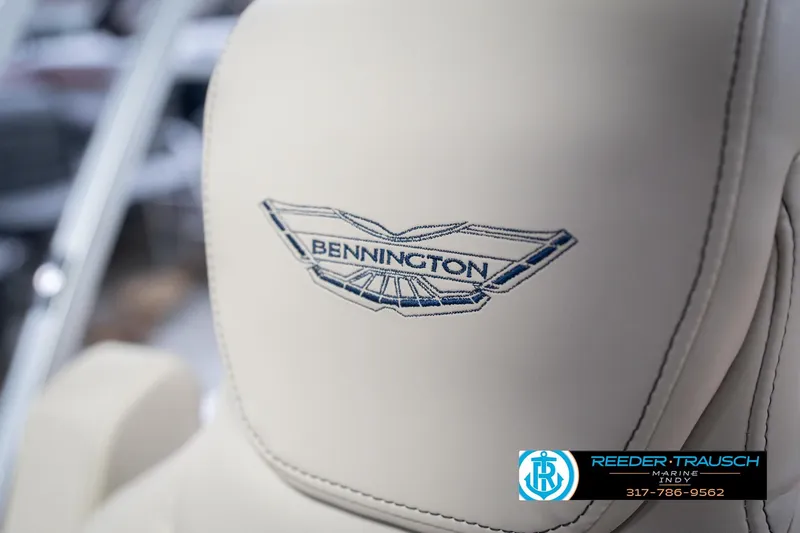 Slide: The Image of 2026 Bennington 26 MSL boat seat with embroidered logo detail. - 48