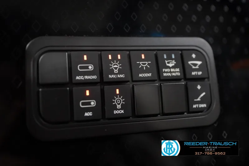 Slide: The Image of Control panel of 2026 Bennington 22 MFB boat with various function buttons. - 39