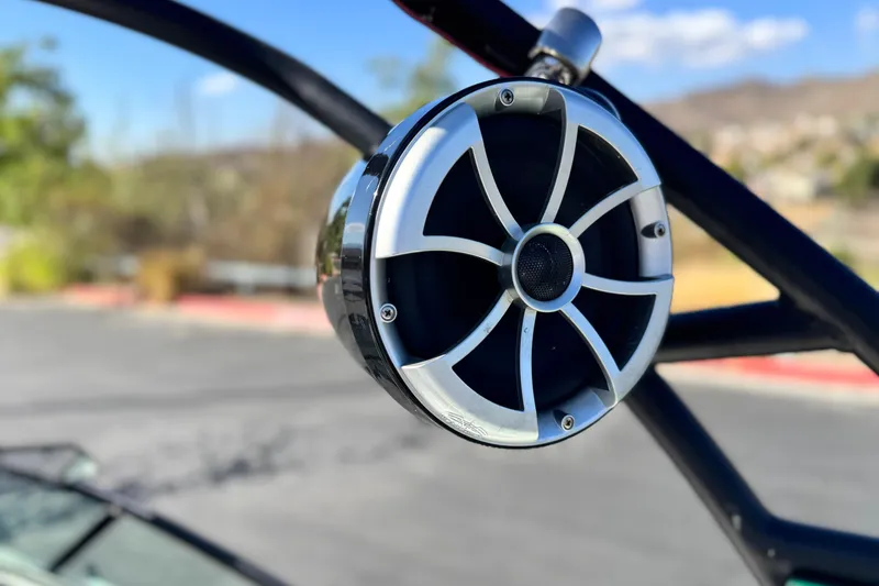Slide: The Image of Close-up of a speaker on a 2015 Chaparral Vortex 203 VRX boat. - 10