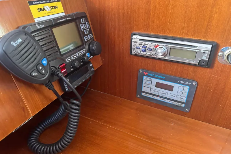 Slide: The Image of Control panel of a 1998 Beneteau Oceanis 352 sailboat with radio and interface. - 25