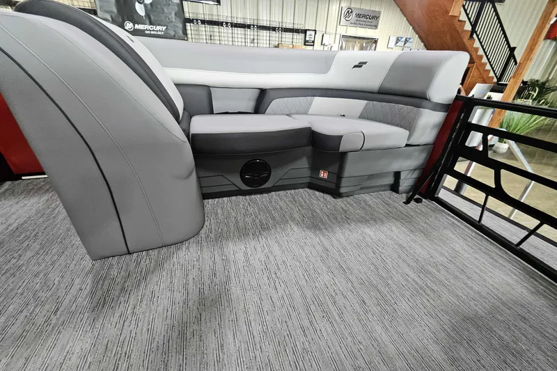 Slide: The Image of Luxurious interior of 2026 Starcraft EXS 3 boat with modern seating design. - 10