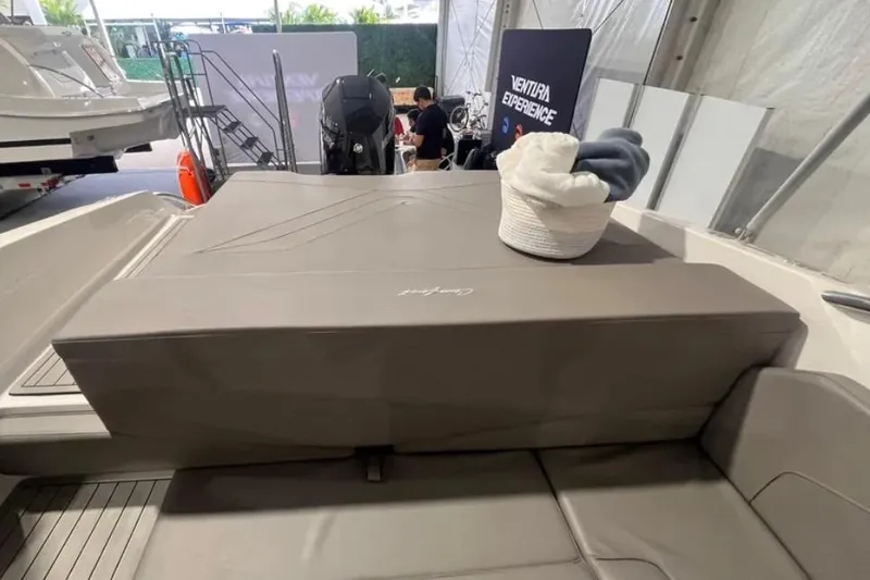 Slide: The Image of 2025 Ventura boat interior with seating and basket, showcased at Ventura Experience event. - 3