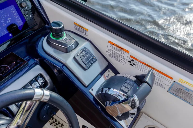 Slide: The Image of Control panel of 2018 Formula 350 Crossover Bowrider OB with joystick and throttle. - 22