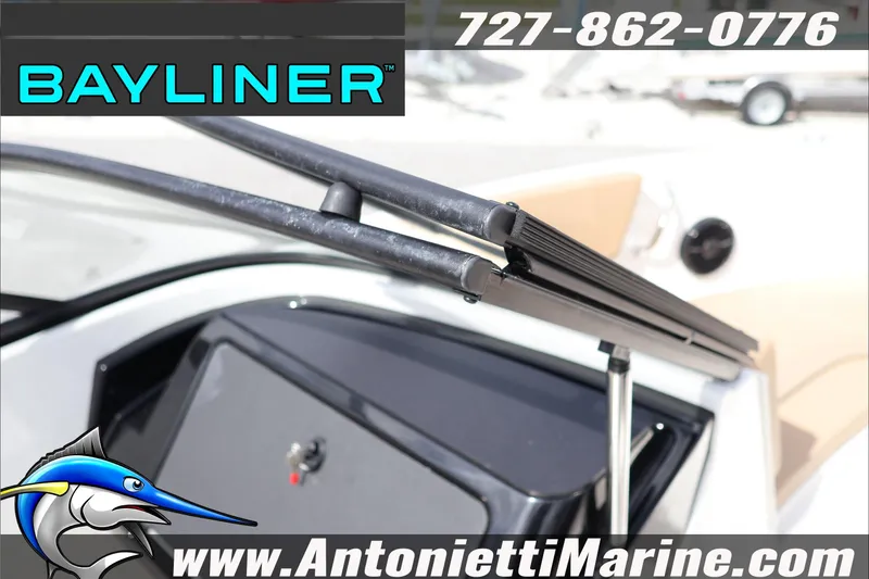 Slide: The Image of 2026 Bayliner V20 boat windshield wipers, Antonietti Marine branding, contact number visible. - 17