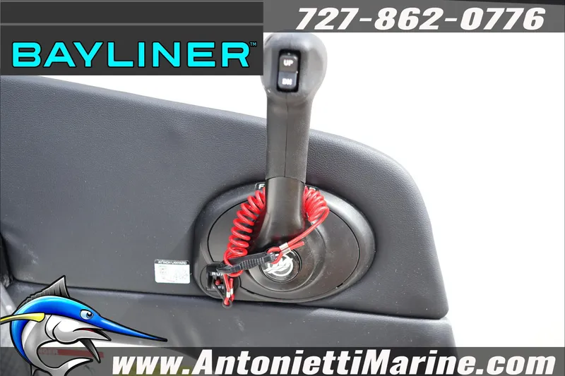 Slide: The Image of Bayliner V20 2026 throttle control with red safety cord, Antonietti Marine branding. - 22