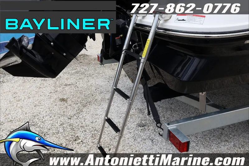 Slide: The Image of Bayliner V20 2026 boat with ladder, displayed by Antonietti Marine. - 8
