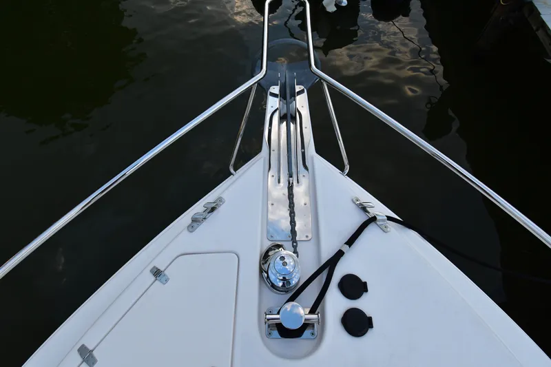 Slide: The Image of Bow of 2021 Hylas M44 yacht with anchor chain and railing. - 21
