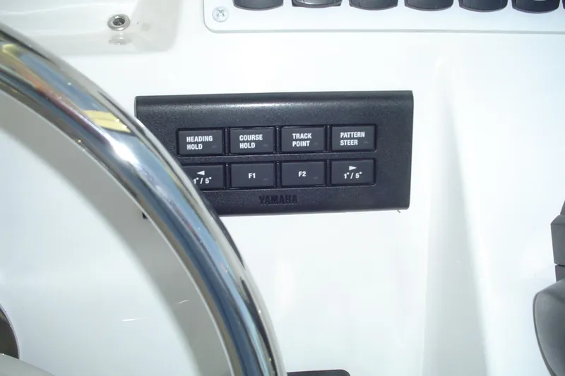 Slide: The Image of Control panel of 2024 Albemarle 27 Dual Console boat with steering wheel. - 22
