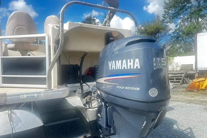 Slide: The Image of 2011 Godfrey Aqua Patio 240 Pontoon with Yamaha 115 four-stroke engine. - 5
