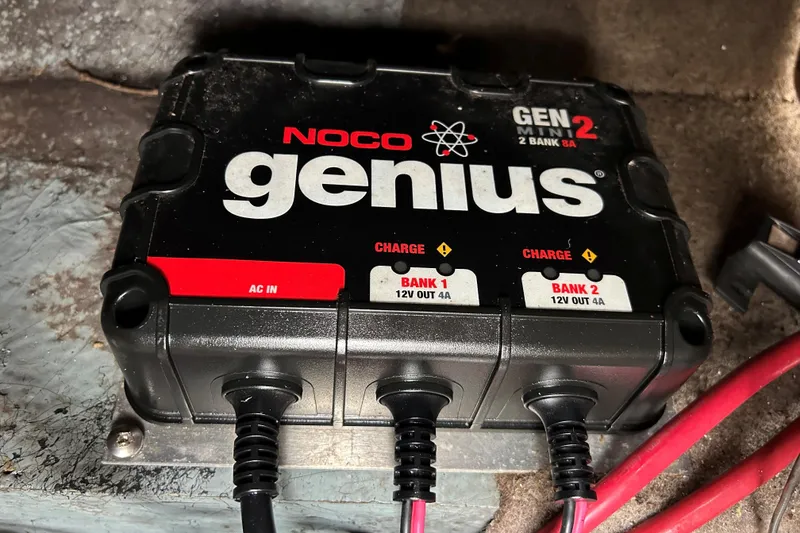 Slide: The Image of NOCO Genius GENM2 battery charger in a 2002 Bayliner 195 Capri boat. - 36