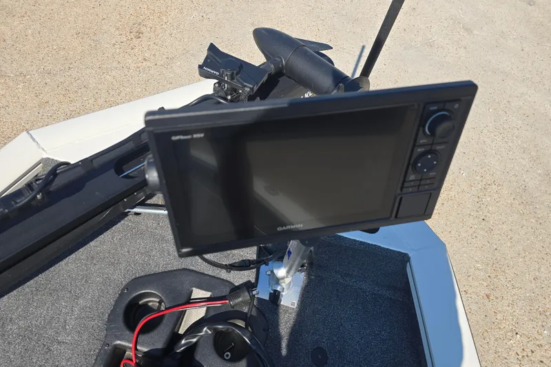 Slide: The Image of 2024 Tracker Pro Team 190 TX boat with Garmin GPS system on deck. - 9