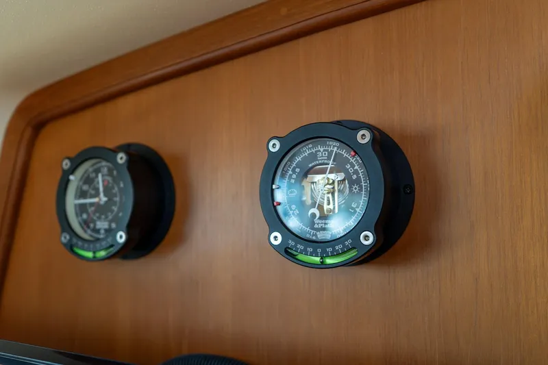 Slide: The Image of Close-up of nautical instruments on a 2008 Island Packet 465 yacht. - 28