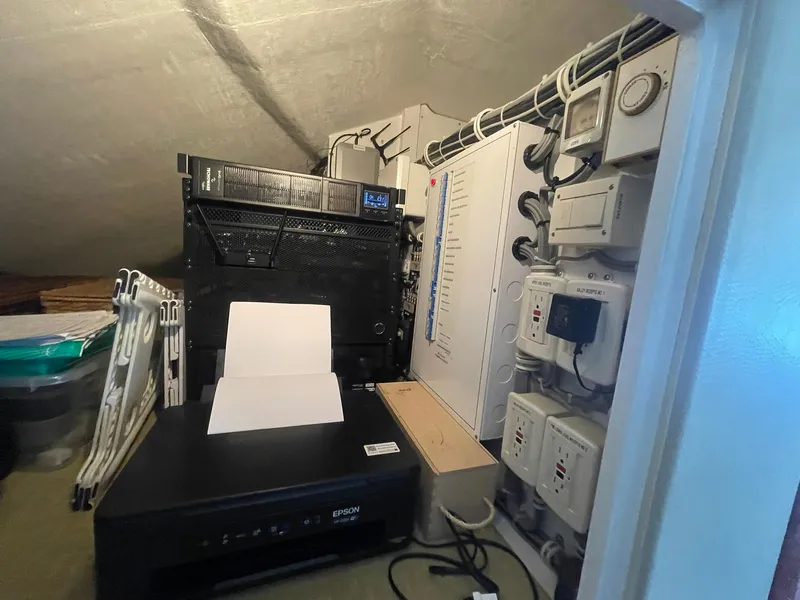 Slide: The Image of Electrical control panel and equipment inside a Hatteras GT63 yacht, 2013 model. - 24