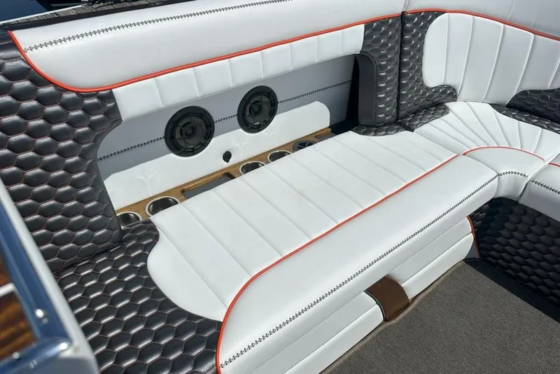 Slide: The Image of Luxurious interior seating of 2020 StanCraft 290 Rivelle boat with stylish upholstery design. - 11