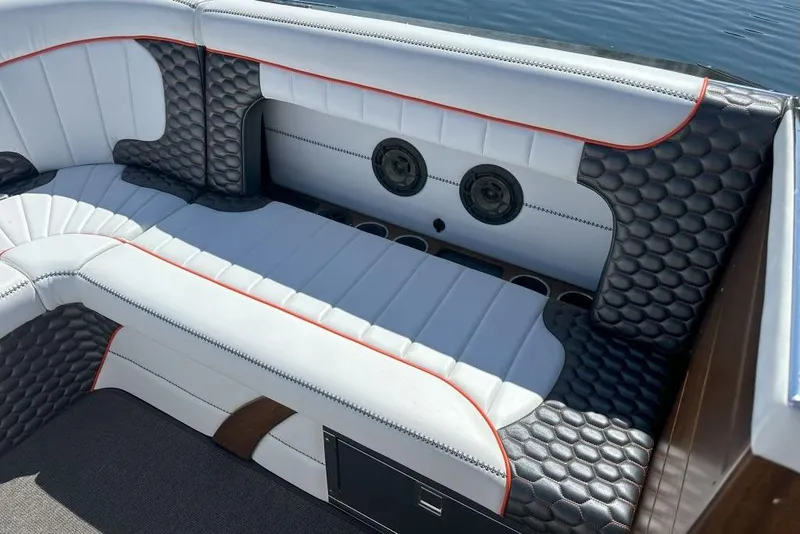 Slide: The Image of Luxurious interior seating of 2020 StanCraft 290 Rivelle boat with stylish upholstery design. - 12