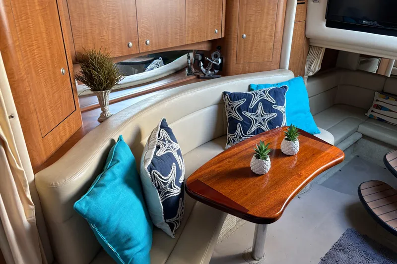 Slide: The Image of Luxurious 2006 Sea Ray Sundancer 320 cabin interior with stylish decor and comfortable seating. - 15